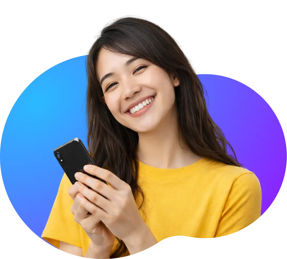 An employee using TeamLink on their phone